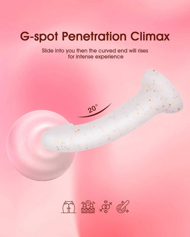 Charming Star Strap-On Dildo in pastel swirl colours, offering a uniquely hand-poured design for a personal touch.